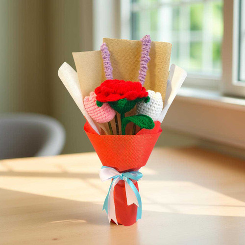 Everlasting Crochet Tulip, Lavender & Rose Bouquet BPL-993