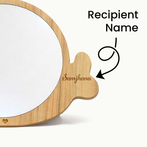 Personalized Fish-Shaped Wooden Hand Mirror MR-32