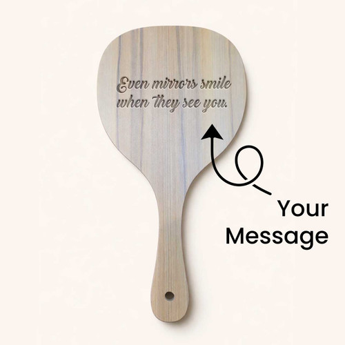 Love Message Personalized Wooden Hand Mirror SPM-664