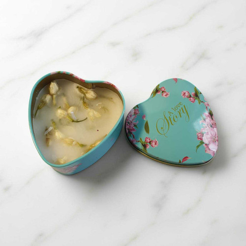A Love Story Tin Heart Shape Scented Candle SP-10279