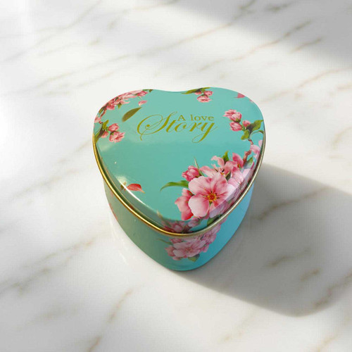 A Love Story Tin Heart Shape Scented Candle SP-10279