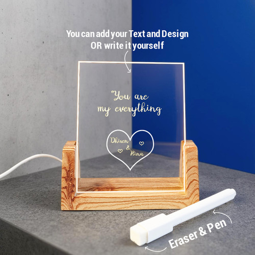 3D Creative Visualization Acrylic LED Message Board – Write Your Own Message