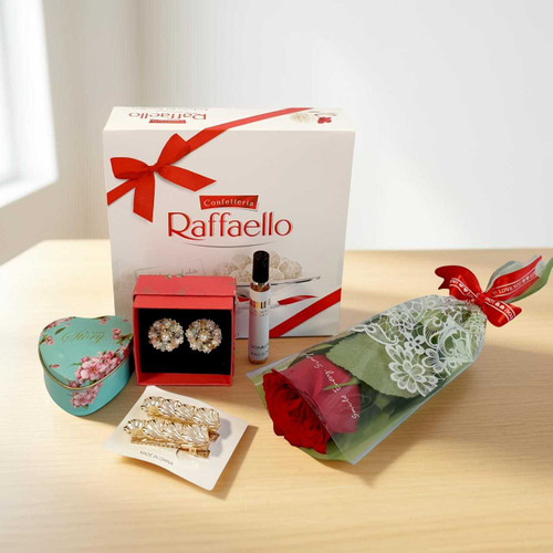 Love Delight Gift Combo with Chocolates & Candle for Her JNK-6556