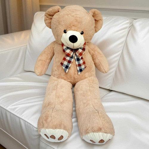 63 In. Giant Plush Teddy Bear with Classic Plaid Bow VT-1361