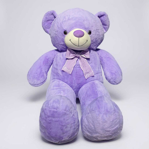 47 In. Purple Teddy Bear with Matching Bow Tie VT-1363