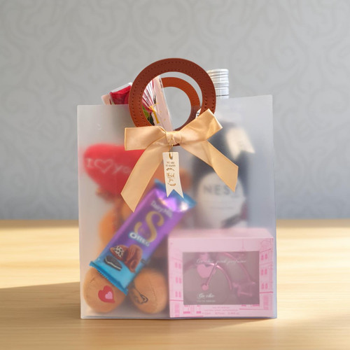 Red Wine Romance Gift Set with Rose, Chocolate & Teddy