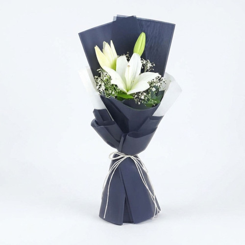 Single White Lily in a Bouquet