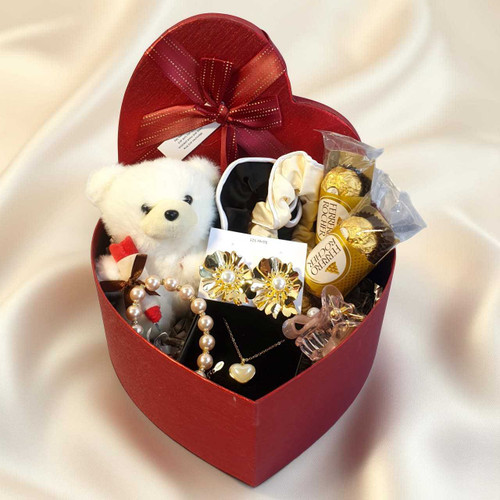 Teddy Keychain with Accessories & Chocolates for Her JNK-6598