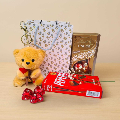 Teddy Keychain & Sweet Treats Gift JSR-631