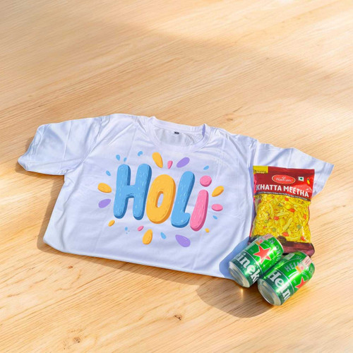 Holi Cheers Celebration Gift Set With T-shirt SPM-675