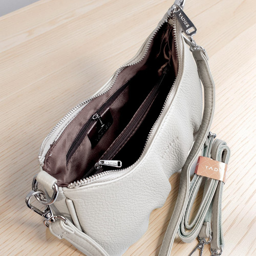 Yadier Grey Stylish Side Bag in Soft PU Leather