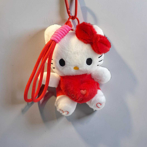 5.5 In. Hello Kitty Plush Keychain – Red Bow & Heart VT-1377