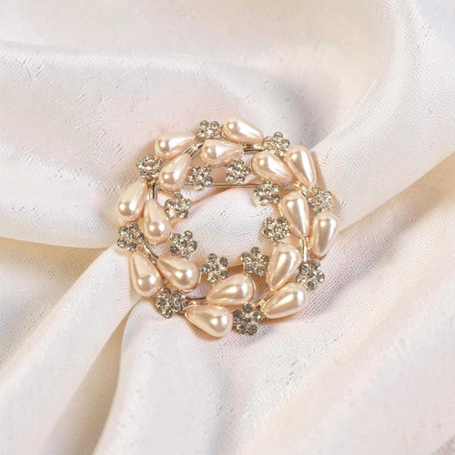 Pearl and Rhinestone Pointed Saree Pin STP-86