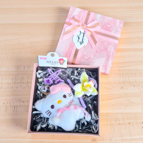 Cute Hair Accessories & Hello Kitty Keychain Gift Box BPL-1009