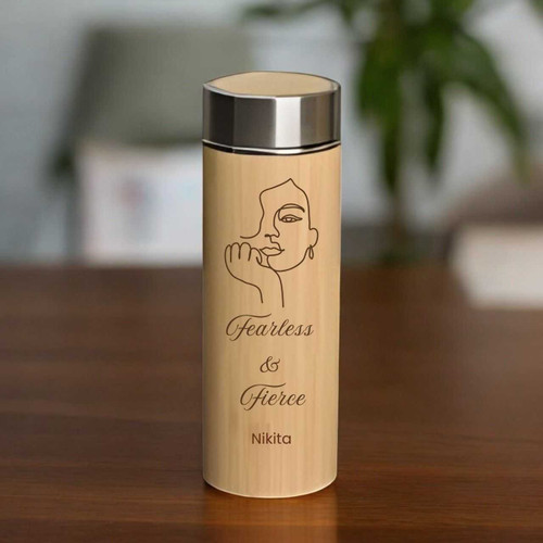Fearless and Fierce Printed Personalized Bamboo Bottle BPL-1019