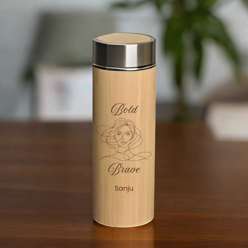 Copy of Fearless and Fierce Printed Personalized Bamboo Bottle BPL-1020