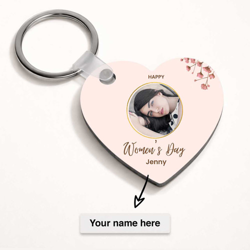 Personalized Heart-Shaped Keychain with Recipient Photo & Name SK-1987