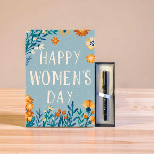 Personalized Women’s Day Appreciation Gift – Metal Pen & Card Set SPM-711