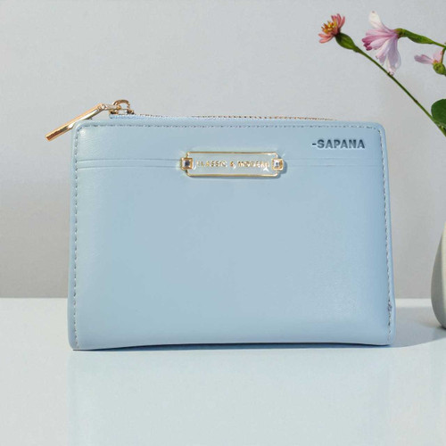 Personalized Name Engraved Classic & Modern Light Blue Wallet SPM-716