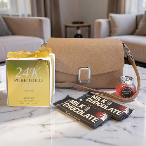 Premium Gift Hamper Set With Fragrance, Hand Bag & Sweet Delights SK-2076