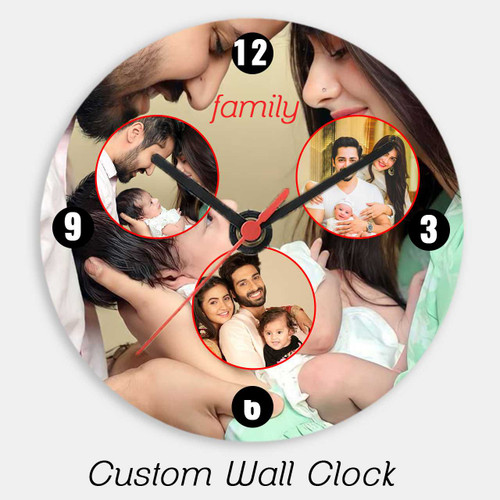 Custom Family Round Wall Clock – Heartfelt & Unique Gift SK-2079