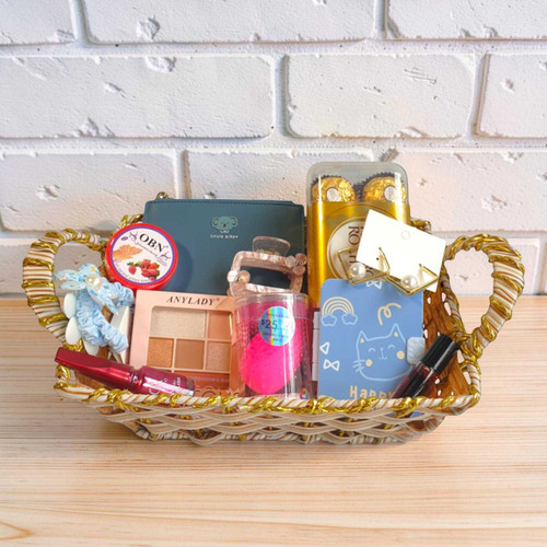 Wallet, Treats & Beauty Essentials Gift Basket for Her BPL-1084