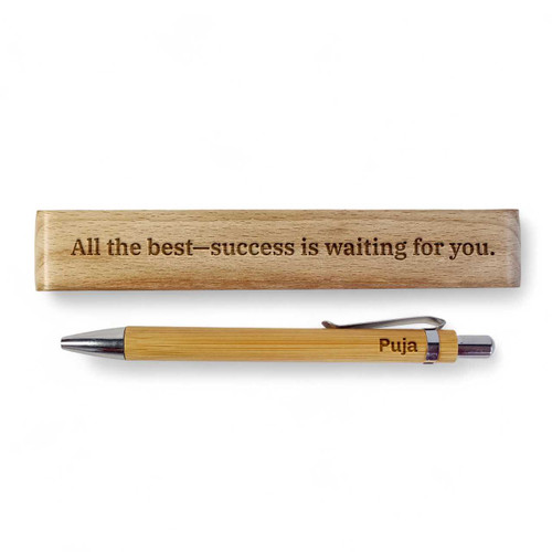 Personalized Bamboo Pen Set – Name & Message Engraving dk-8