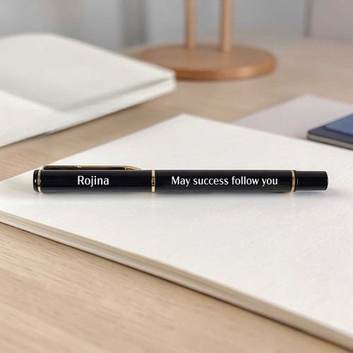 Custom Engraved Black Metal Pen –May Success Follow You Message dk-9