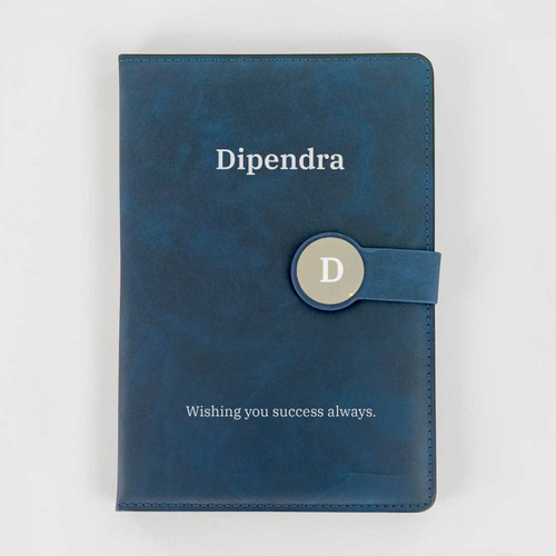 Personalized Notebook – Navy Blue Success Quote Gift DKG-19