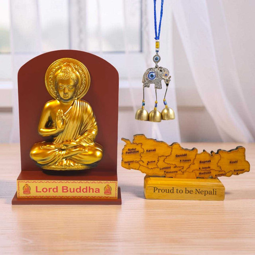 Housewarming Blessings Gift – Spiritual Decor & Engraved Map SK-2119