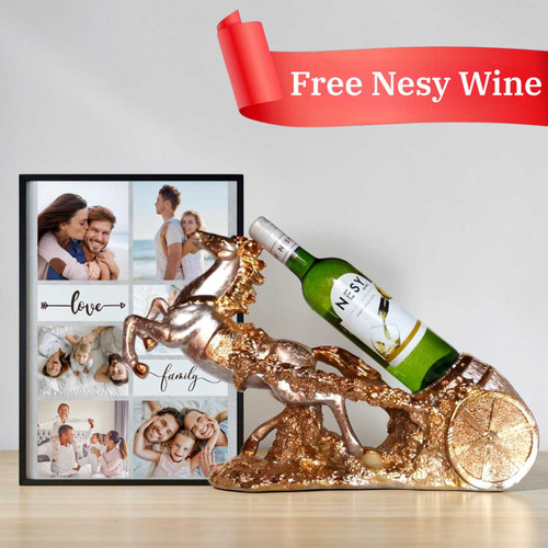 Family Photo Frame Gift Set – Free White Wine Included SPM-743