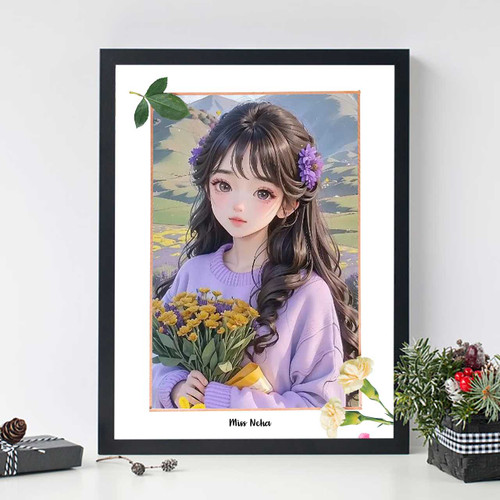 Custom A4 Black Photo Frame with Name Print DKG-107