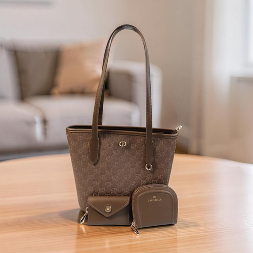 Chrisbella Coffee Color Side Bag with Wallet & Cardholder