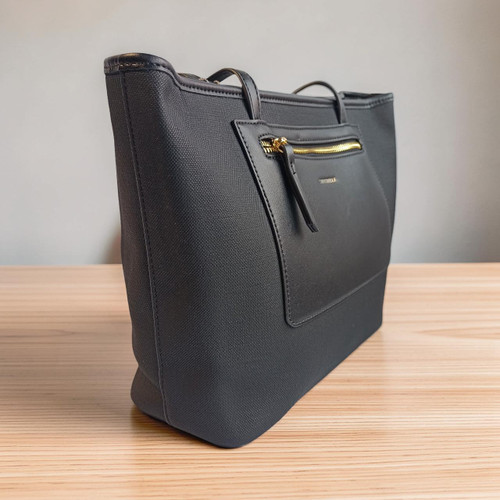 Chrisbella Black Color Side Bag with Zipper Pocket