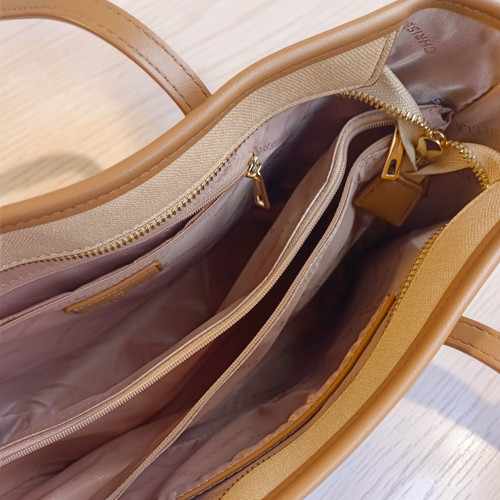 Chrisbella Beige Color Side Bag with Secure Zip Pocket