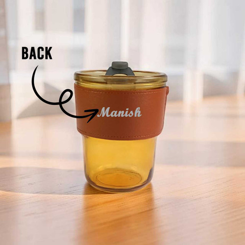Custom Premium Glass Sipper Bottle with Straw & Lid-400ml SK-2240