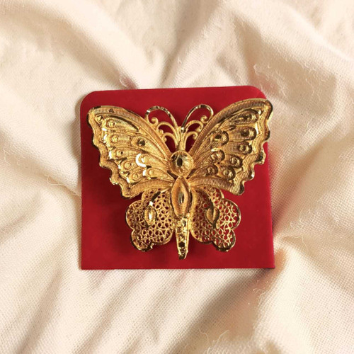 Golden Butterfly Design Brooch STP-93