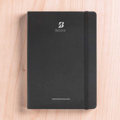 Personalized Notebook – Black with Company Logo, Name & Website Print DKG-202