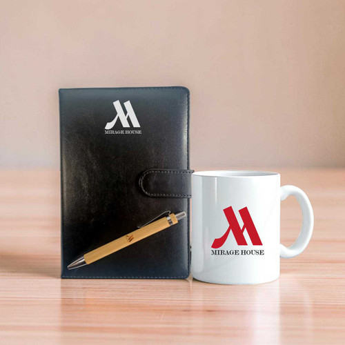 Professional Notebook, Pen & Mug Set With Company Name & Logo DKG-203