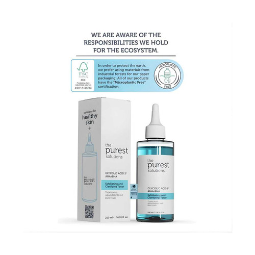 Glycolic Acid Purifying Toner AHA + BHA - Exfoliating and Clarifying Toner 50ml TPS 219