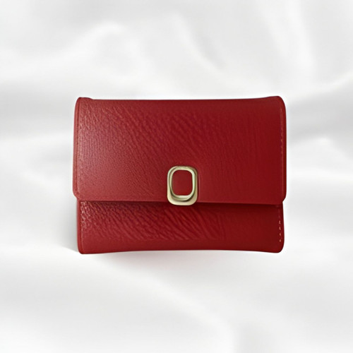 Premium Red PU Leather Trifold Wallet