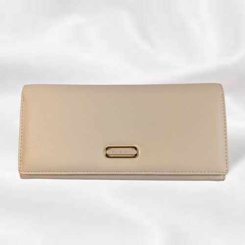 Chic Apricot Bi-Fold PU Leather Purse