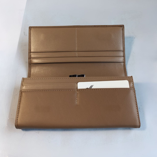 Classic Light Brown Women’s Bi-Fold PU Leather Purse