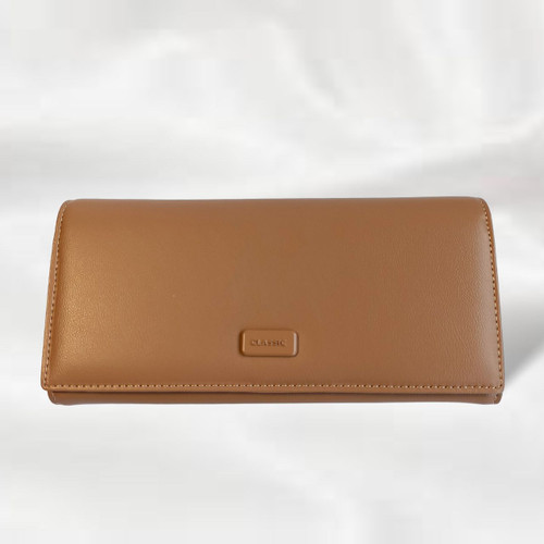 Classic Light Brown Women’s Bi-Fold PU Leather Purse