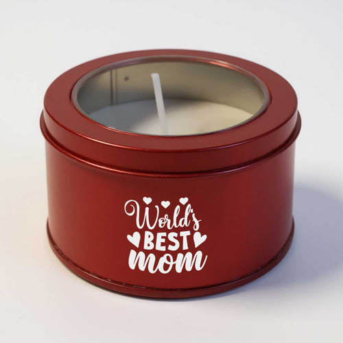 World’s Best Mom Engraved Red Scented Candle Gift DKG-238