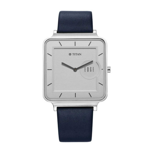 Titan Edge Quartz White Dial Blue Leather Men’s Watch 10017SL01