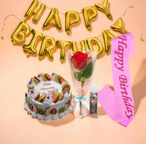 Cake & Rose Birthday Combo – Biratnagar Only BRT-AM-6