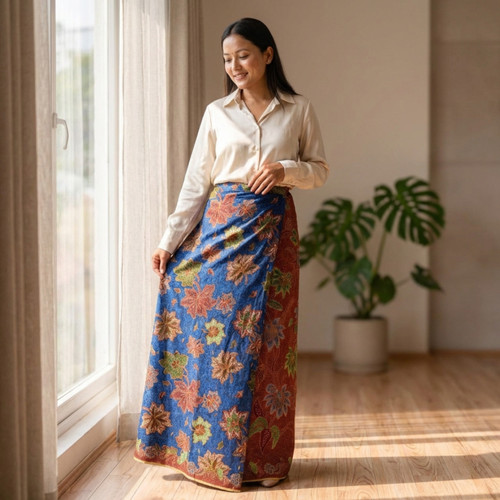 Multicolor Floral Printed Indonesian Cotton Lungi