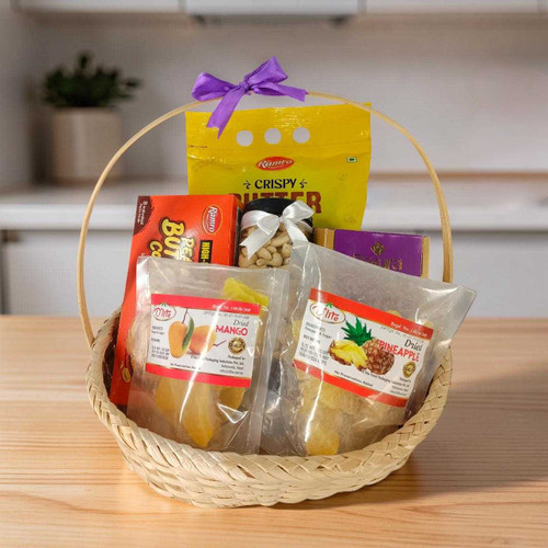 Snacks Gift Basket with Dry Nuts & Rakura Tea JNK-6859