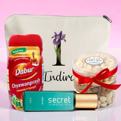 Luxury Wellness Gift For Mom – Perfume & Nut Hamper SK-2346